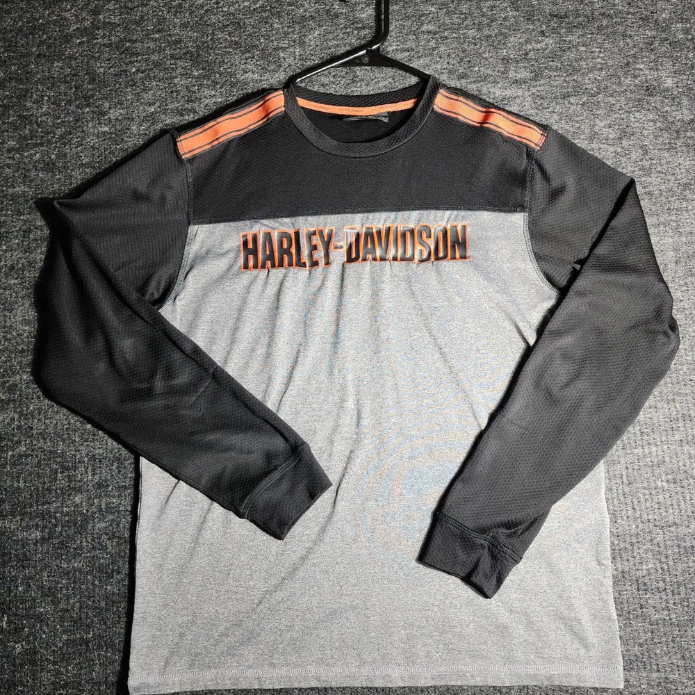 Harley-Davidson H-D Performance Long Sleeve Shirt Black Mesh Mens
